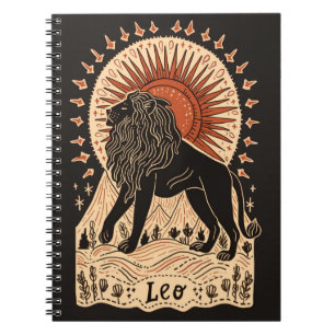 Caderno Espiral Notebook Leo Celestial Zodiac Art