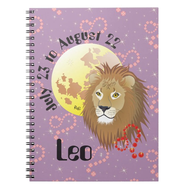 Caderno Espiral Notebook Leo de 23 de julho a 22 de agosto (Frente)