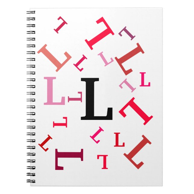 Caderno Espiral Notebook - Letras Vermelhas Trocadas (Frente)