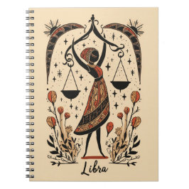 Caderno Espiral Notebook Libra Celestial Zodiac Art