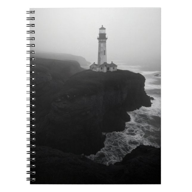 Caderno Espiral Notebook Lighthouse Branco Moody Black (Frente)