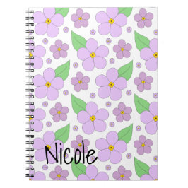 Caderno Espiral Notebook Lilac Flowers