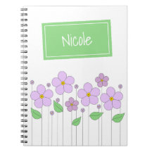 Notebook Lilac Flowers e Tag