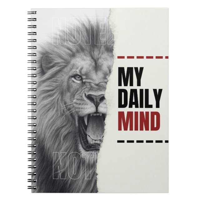 Caderno Espiral Notebook Lion Spirit Escrevendo - Minha Mente Diár (Frente)