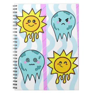 Caderno Espiral Notebook Liquido Sunshine & Frozen Moons Kawaii
