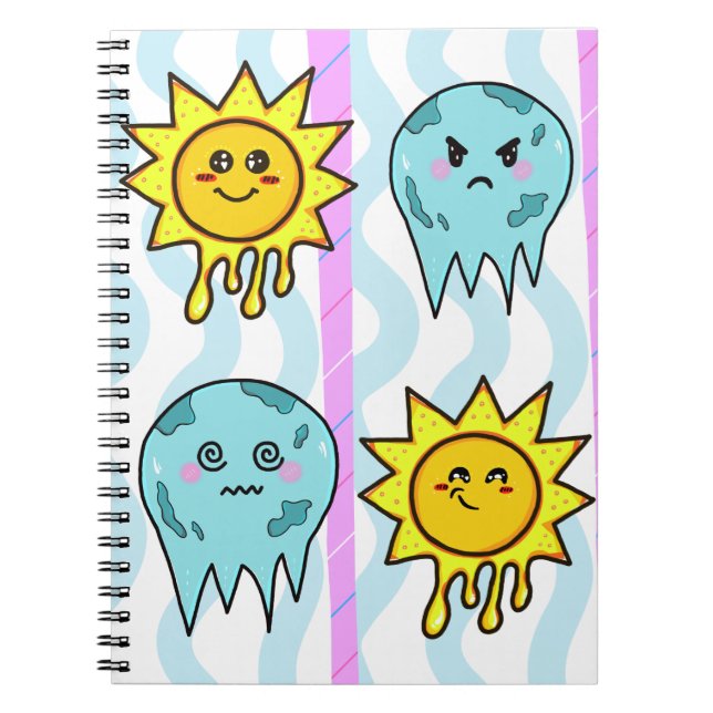 Caderno Espiral Notebook Liquido Sunshine & Frozen Moons Kawaii (Frente)