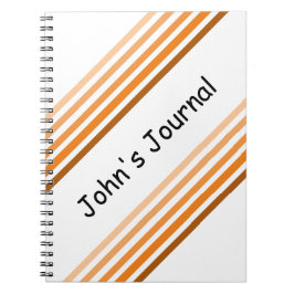 Caderno Espiral Notebook - Listras e nome de Diagonal Laranja