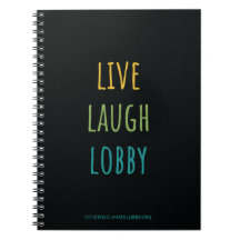 Notebook Live Laugh Lobby - escrevendo de desenho 