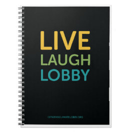 Caderno Espiral Notebook Live Laugh Lobby - Preto