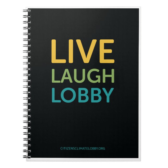 Caderno Espiral Notebook Live Laugh Lobby - Preto (Frente)