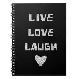 Caderno Espiral Notebook - Live Love Laugh