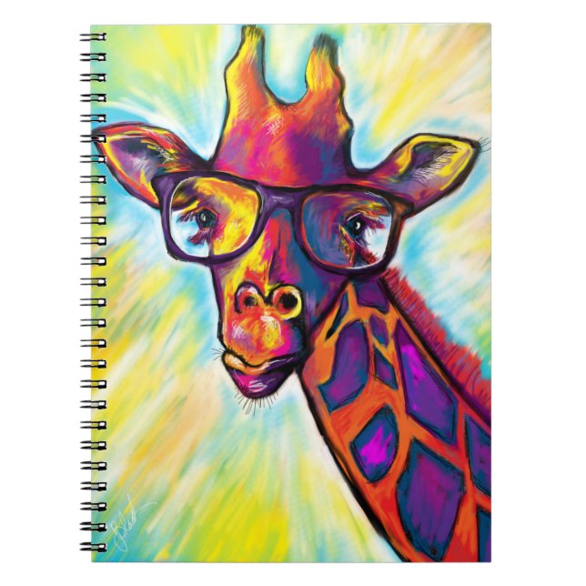 Caderno Espiral Notebook Louco Girafa Man (Frente)
