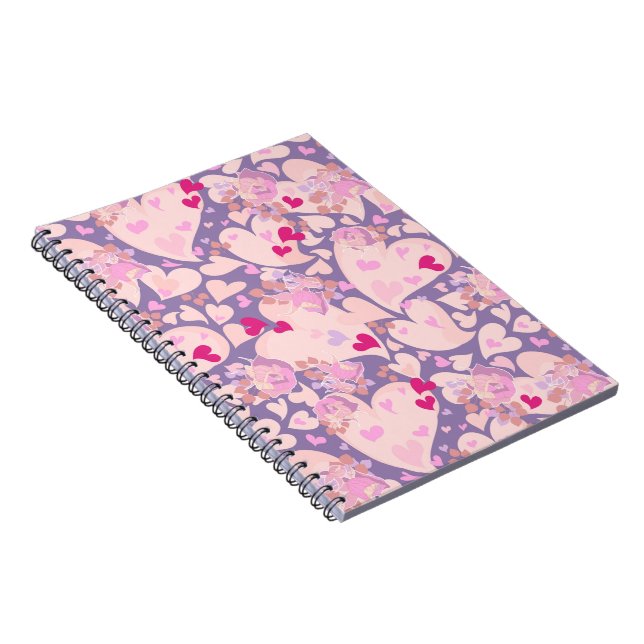 Caderno Espiral Notebook Love Hearts & Rosas (Lado Direito)