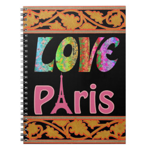 Caderno Espiral Notebook Love Paris