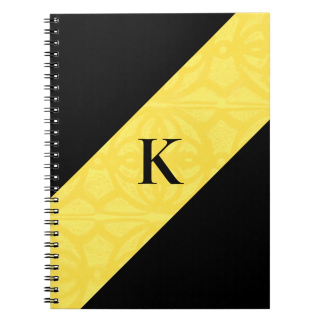Caderno Espiral Notebook luminoso preto-e-branco (Frente)