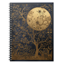 Notebook Lunar Tree bonito e ilustrado
