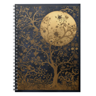 Caderno Espiral Notebook Lunar Tree bonito e ilustrado
