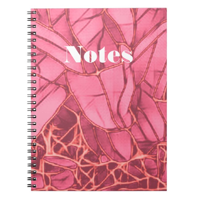 Caderno Espiral Notebook magenta floral (Frente)