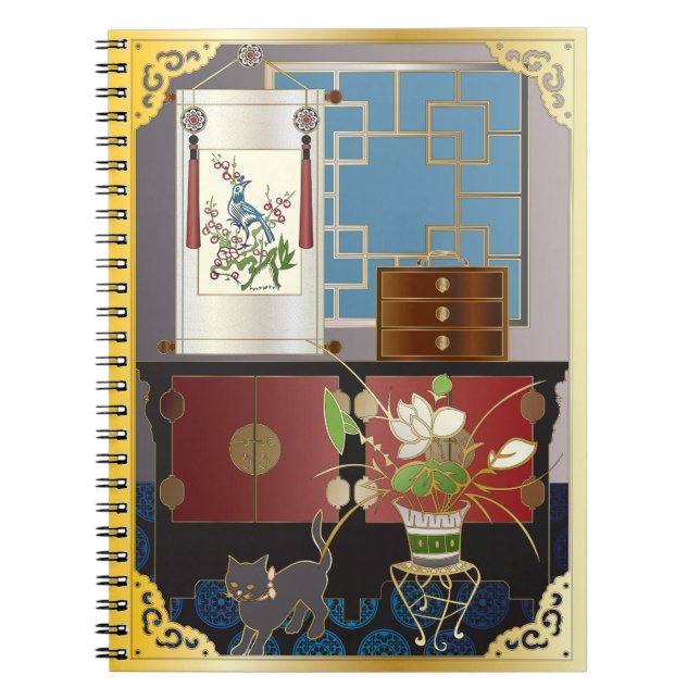 Caderno Espiral Notebook Mah Jongg Red Cabinet (Frente)