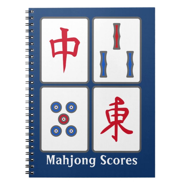 Caderno Espiral Notebook Mahjong Game Azulejo (Frente)