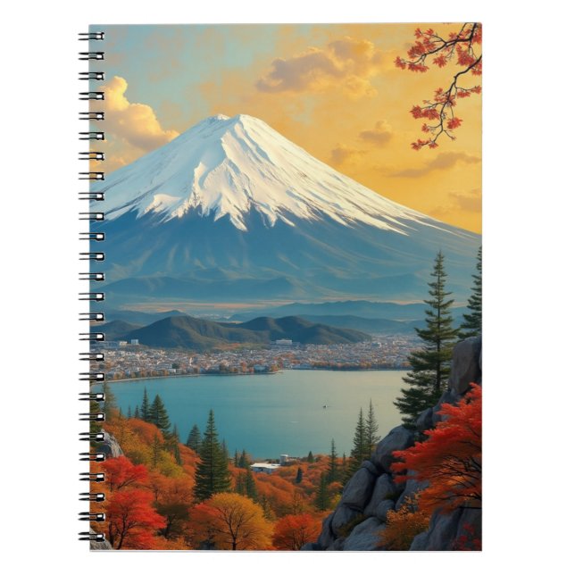 Caderno Espiral Notebook Majestesco Monte Fuji (Frente)