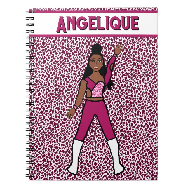 Caderno Espiral Notebook Majorette Dancer Berry Leopard (Frente)