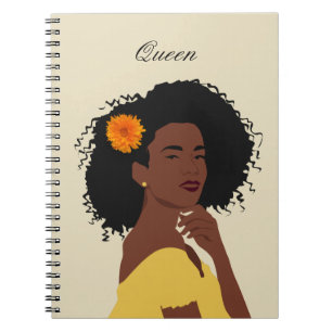 Caderno Espiral Notebook Melanin Afro-americano Personalizado
