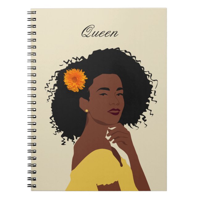 Caderno Espiral Notebook Melanin Afro-americano Personalizado (Frente)