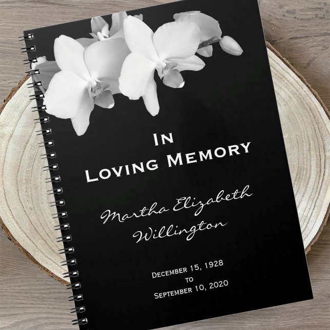 Caderno Espiral Notebook Memorial ou Funeral Guest Floral (Criador carregado)