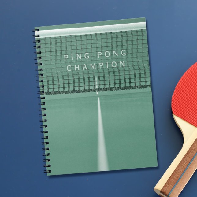 Caderno Espiral Notebook Mesa Campeão de Ping Verde (Make a note of all your wins in this notebook!)