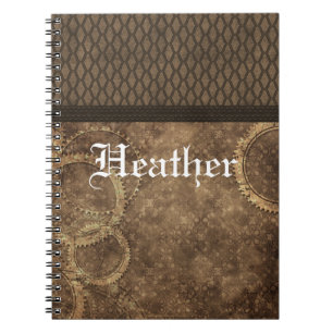 Caderno Espiral Notebook Metal Gear Steampunk, Brown
