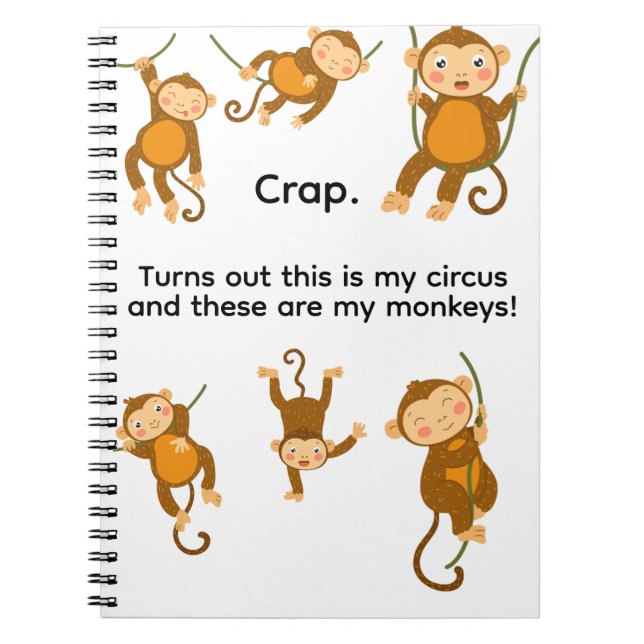 Caderno Espiral Notebook Meus Macacos (Frente)