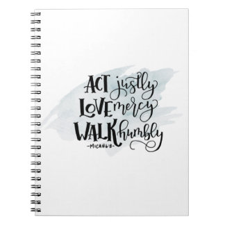 Caderno Espiral Notebook Micah 6:8 Espiral
