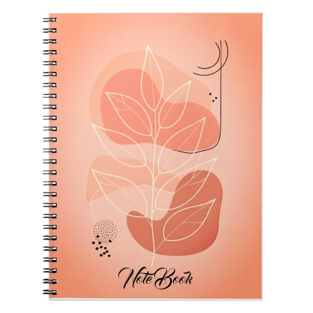 Caderno Espiral Notebook Minimalista do Serenity Leaf (Frente)
