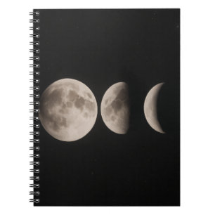 Caderno Espiral Notebook Mínimo de Moon Phases Noturnas