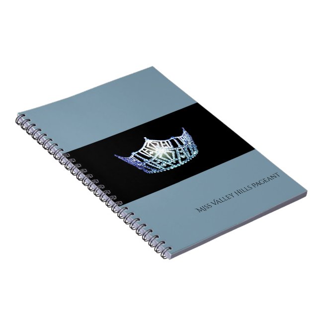 Caderno Espiral Notebook Miss America Baby Blue Crown - Nome Perso (Lado Direito)