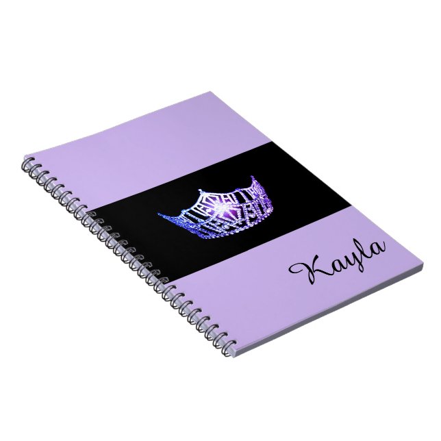 Caderno Espiral Notebook Miss América Lavanda - Nome Personalizado (Lado Direito)