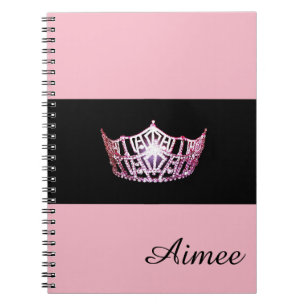 Caderno Espiral Notebook Miss América Rosa - Nome Personalizado