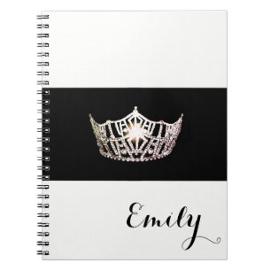 Caderno Espiral Notebook Miss America Silver Crown - Nome Personal