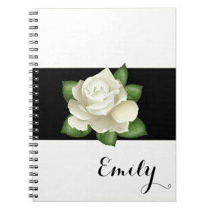 Caderno Espiral Notebook Miss America White Rose - Nome Personaliz