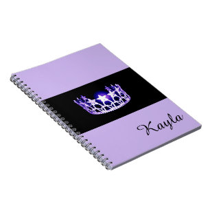 Caderno Espiral Notebook Miss EUA Lavanda Crown - Nome Personaliza