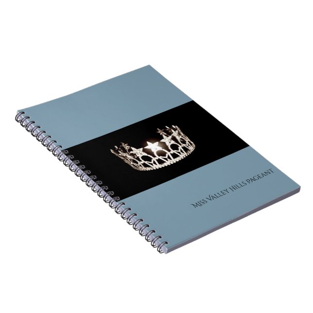 Caderno Espiral Notebook Miss USA Baby Blue Crown - Nome Personali (Lado Direito)
