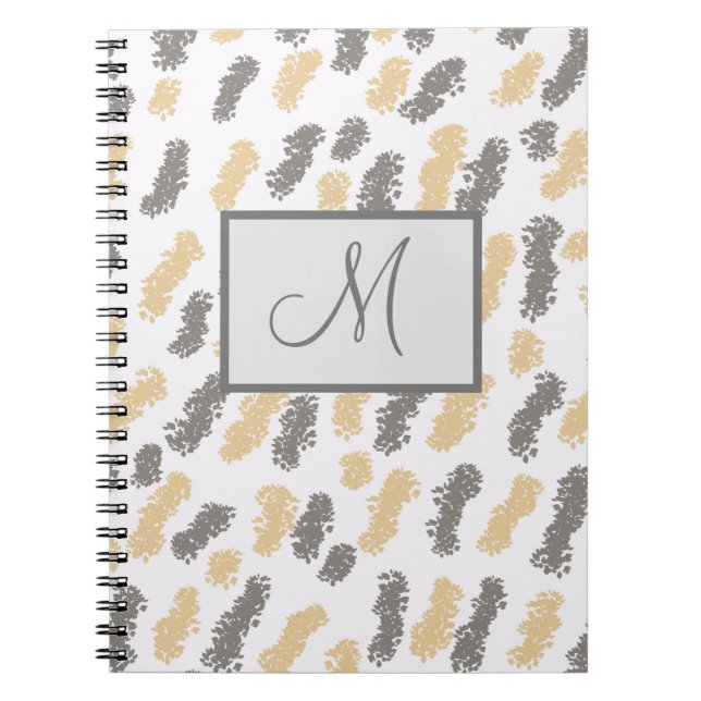 Caderno Espiral Notebook moderno personalizadoCinza Swish (Frente)