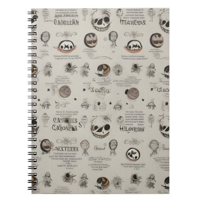 Caderno Espiral notebook moderno vintage halloween (Frente)