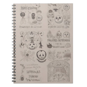 Caderno Espiral notebook moderno vintage halloween