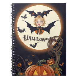 Caderno Espiral notebook moderno vintage halloween