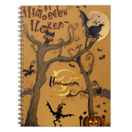 Caderno Espiral notebook moderno vintage halloween