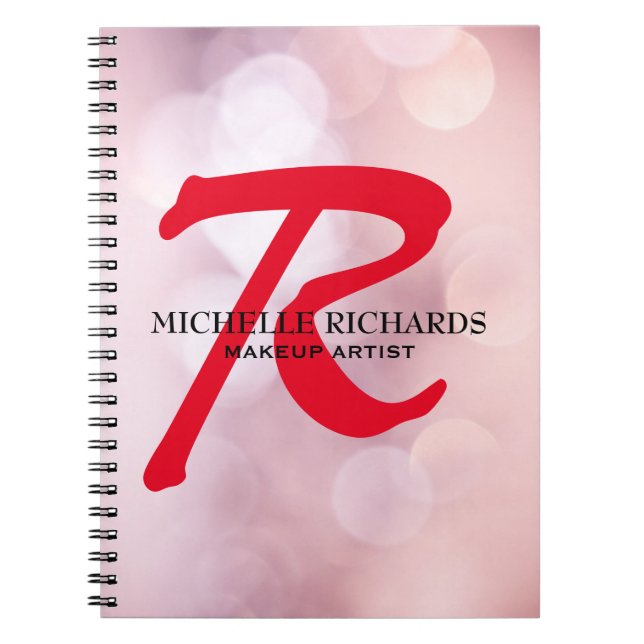 Caderno Espiral Notebook Monograma Black & Red Makeup (Frente)