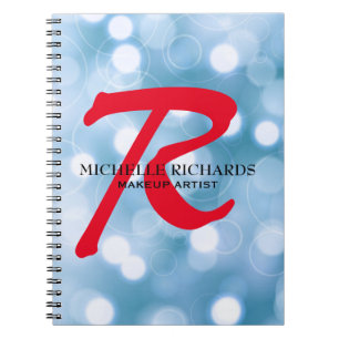 Caderno Espiral Notebook Monograma Black & Red Makeup