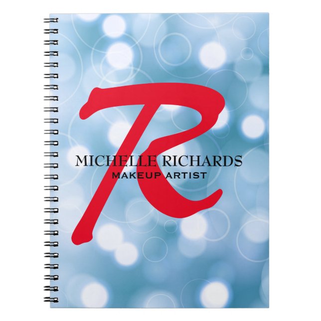 Caderno Espiral Notebook Monograma Black & Red Makeup (Frente)